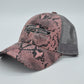 TCP Pink Snake Skin Ponytail Hat (Grey Mesh)