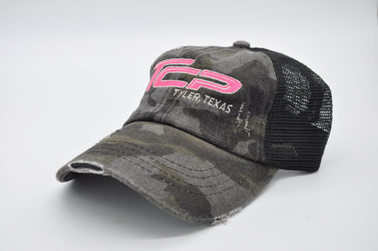 TCP Distressed Grey Camo Ponytail Hat (Black Mesh) TCP Pro Racing Apparel