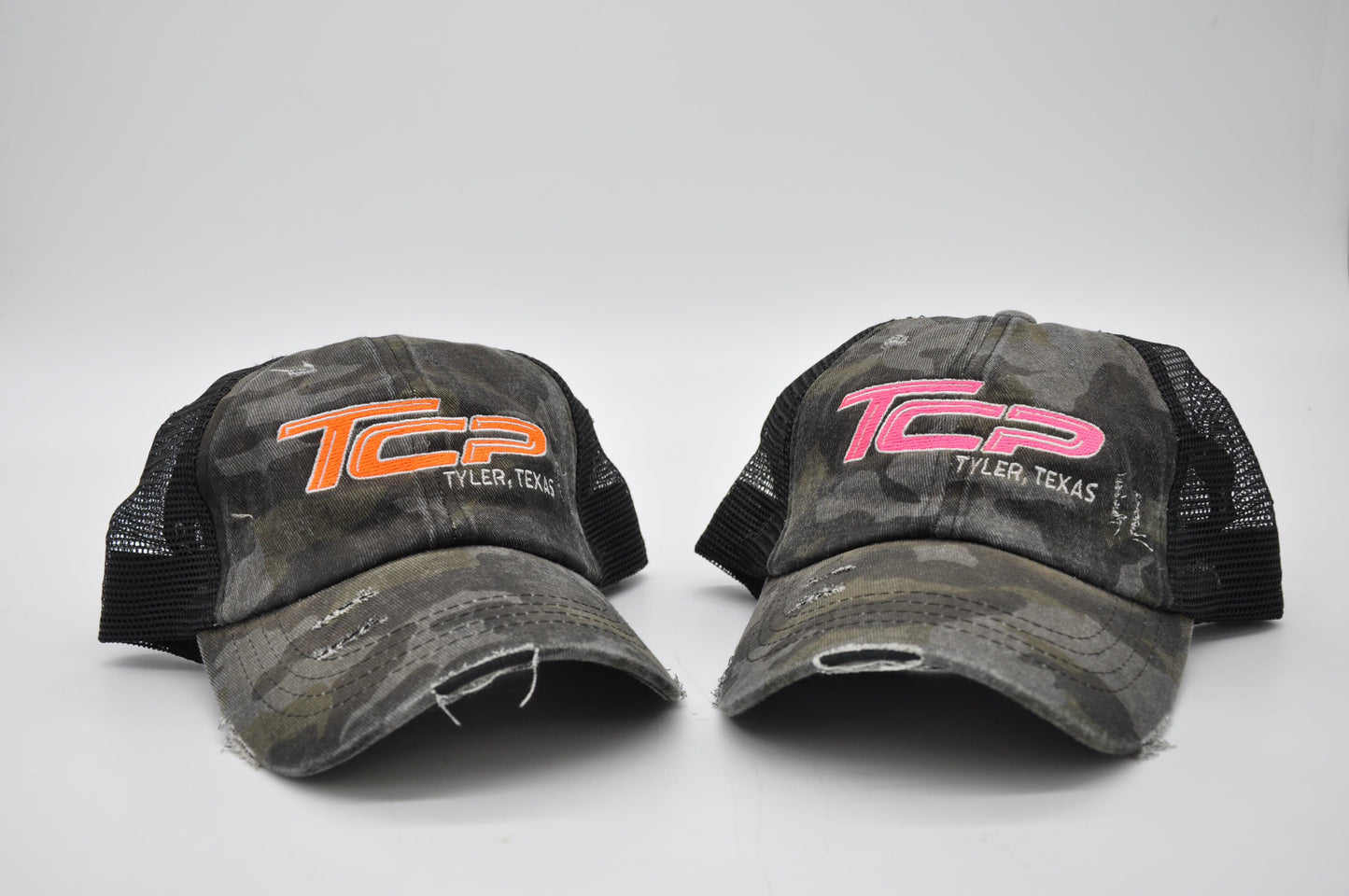 TCP Distressed Grey Camo Ponytail Hat (Black Mesh) TCP Pro Racing Apparel