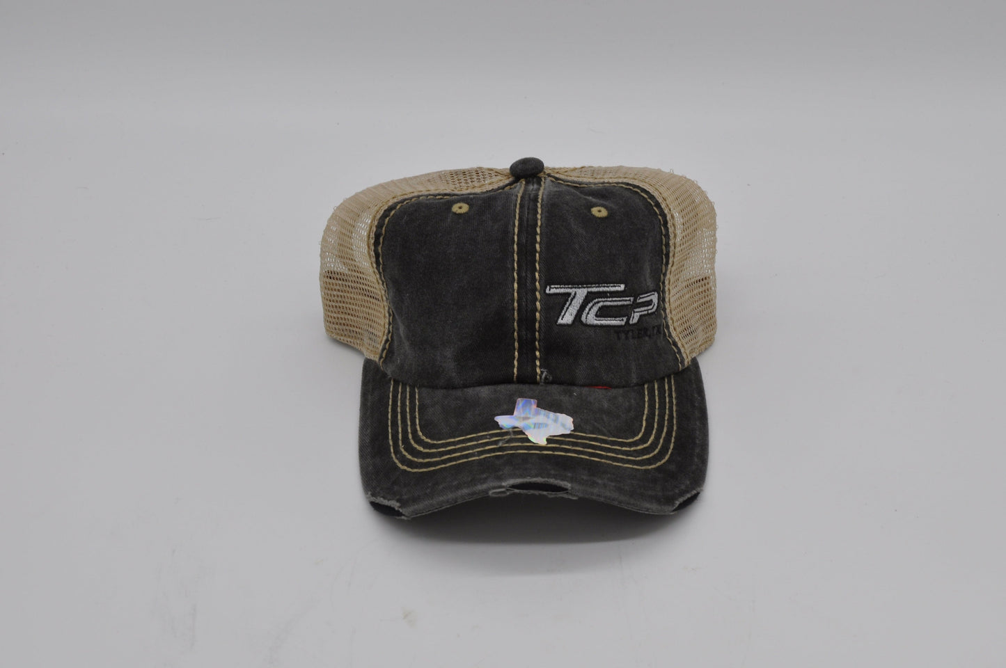 TCP Distressed Ponytail Hat/Cap (Tan Mesh)